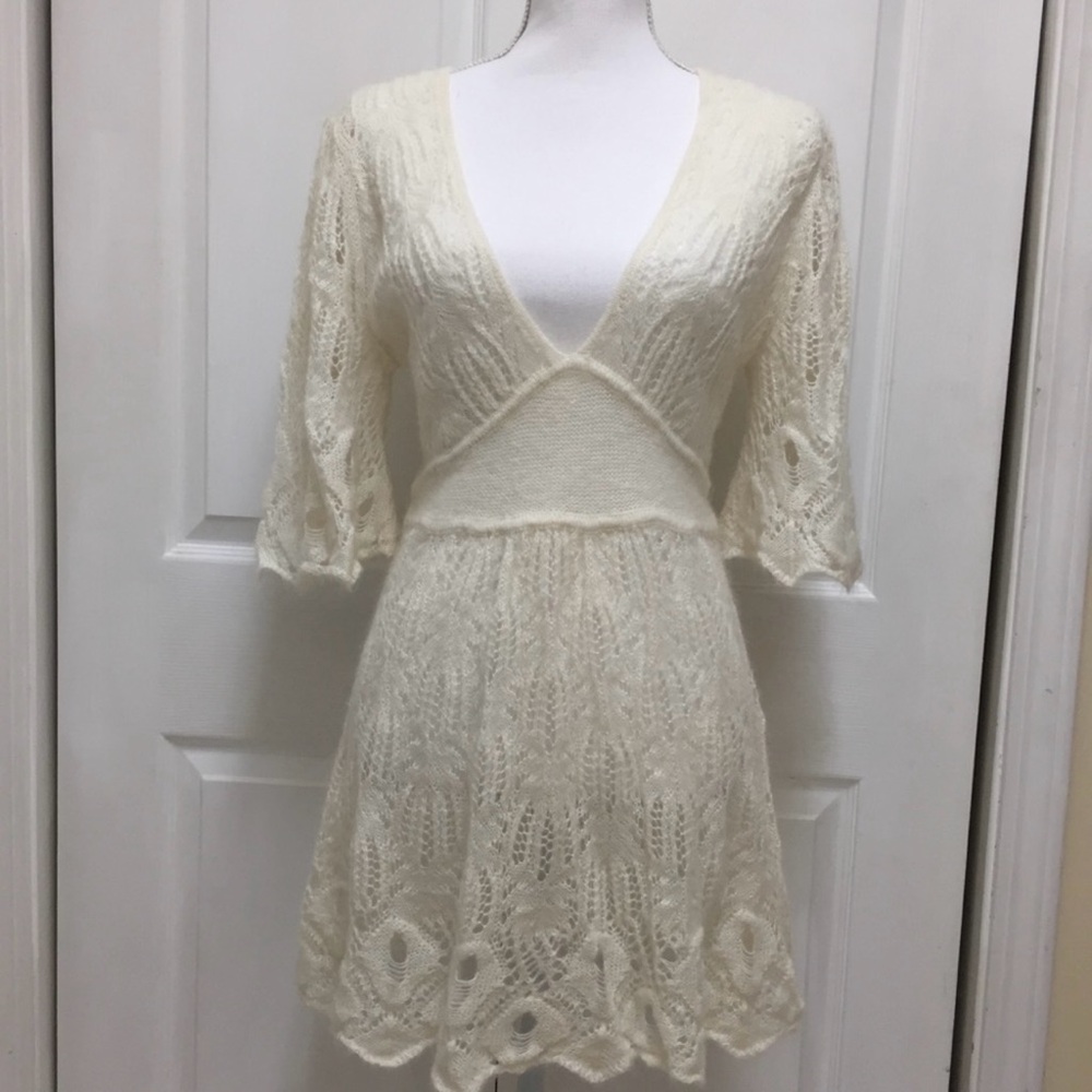 Moda International / Victoria’s Secret| Ivory Mohair Babydoll Sweater | Sz Large